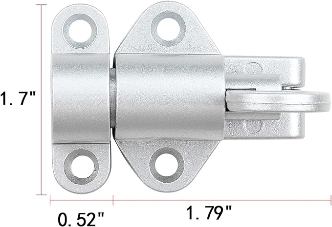 8 Packs Self-Closing Latches，Silver Gray Spring Door Lock，Resilient Bolt Latch Aluminum Alloy Safety Automatic Spring Barrel Slide Door Lock with Screws,Used for Gate,Window and Cabinet etc