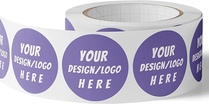 150 Custom Circle/Square BOPP Roll Labels- Personalized Stickers for Business Logo, Party, Wedding Favor, Baby Shower-Any Design Text + Image, Matte/Gloss Finish (3 Inch Square)