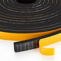 13 Feet Weather Stripping Door Seal, 1" Wide X 1" Thick Door Seal Strip High Density Foam Tape Adhesive Strip for Door Soundproofing,Window Insulation (1" x 1" x 13FT,Black)