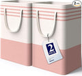 Kitsure Laundry Hamper - 2-Pack Collapsible Laundry Baskets with Well-Stitched Handles, Free-Standing Clothes Hamper with Rigid Top Edge for Household, Dorm Use, 2 x 75L, Pink