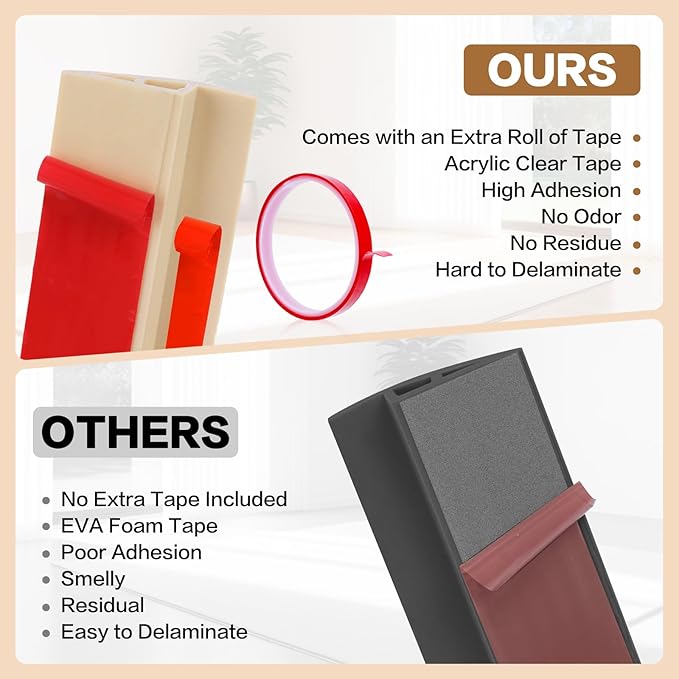 Floor Transition Strip Vinyl Door Threshold Ramp Self Adhesive Carpet Edging Strip Doorway Edge Trim, Overlap Edge Reducer for Laminate Carpet, Floor, Tile (Raw Wood Grain, 2/5" to 3/5", 3.3Ft)