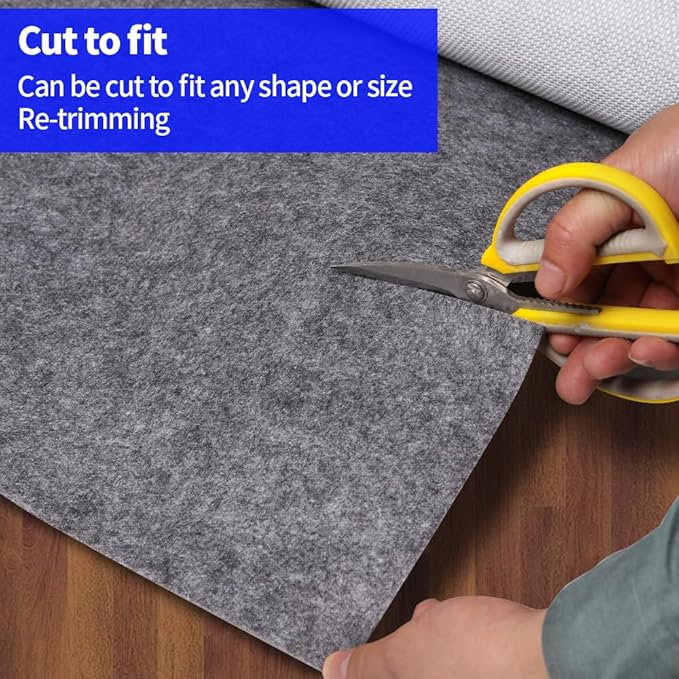 100% Waterproof Non-Slip Rug Pad 9x12 for Large Area Rugs Durable Felt Floor Protection pad for All Floors, Suitable for Cutting. Rug Pads Keep Rugs in Place and Provide Cushioning