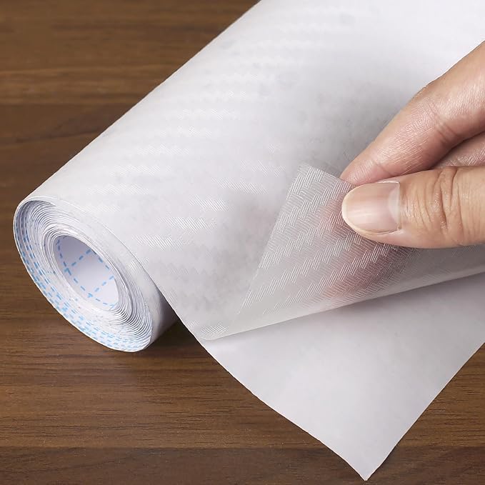 Self-Adhesive Shelf Liner Kitchen Liner, Waterproof Backed Paper Easy Peel and Stick Contact Liner Without Residue for Decor Your Desk Surface, Kitchen Countertops (Clear, 11.8 x 59 inches)