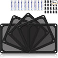 Dust Filter PC 140mm for Computer Cooler/PSU/Routers Nylon 80 Mesh, Magnetic Frame PC Fan Dust Mesh PC Cooler Filter Dustproof Computer Fan Grills (Nylon, 140 * 140mm, 5pcs, Black)