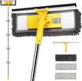 81" Long Handle Window Cleaner Tool Squeegee with Extension Pole, 2 in 1 Large Surface Window Cleaning Kit, Professional Window Washing Kit for High Windows Glass Car Mirror Solar Panel
