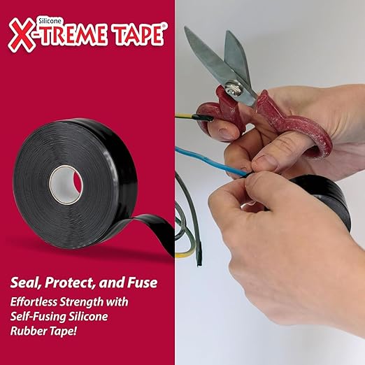 X-Treme Tape MOCAP Heavy Duty Waterproof Self Fusing Silicone Rubber Tape for Hose, Pipe, Electrical, Automotive, Outdoor, and Repairs - Leak Proof, Insulating - 1-1/2 Inch x 36 Ft Roll - Black
