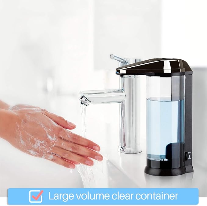 Secura 17oz / 500ml Premium Touchless Battery Operated Electric Automatic Soap Dispenser w/Adjustable Soap Dispensing Volume Control Dial (Dark Gunmetal)