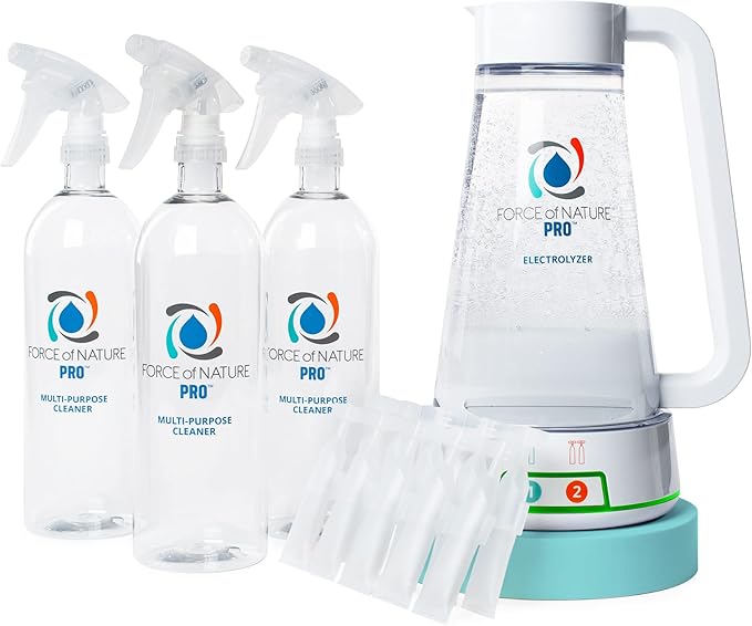 Force of Nature Multi-Purpose Cleaner, Disinfectant & Deodorizer | Kills 99.9% of Germs (Pro Kit (Commercial Use) & 10 Capsules (10mL each))