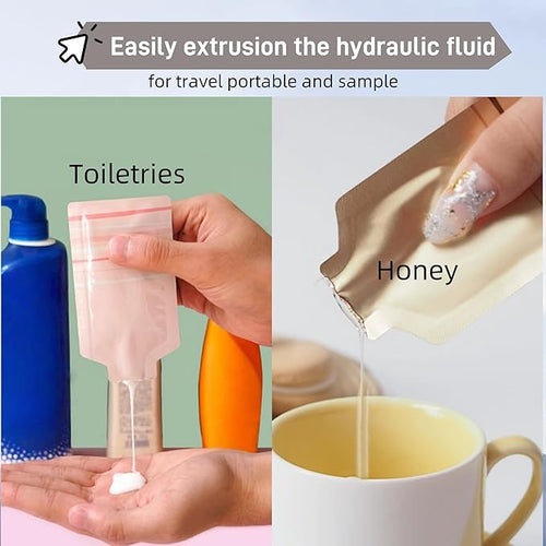 100 Pack 1.97x4.3 inch Heat Seal Sample Mylar Packets for Portable Travel Toiletries Empty Disposable Liquid Shampoo Pouch Single Serving Coffee Powder Condiments Food Storage (Gold)