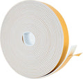 High Density Foam Weather Stripping Door Seal Strip Insulation Tape Roll for Insulating Door Frame, Window, Air Conditioner | Self Adhesive Sealing Weatherstrip (White, 1 in x 1/8 in x 30 Ft)