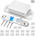 Cabinet Magnetic Catch Door Latch 30LB for Kitchen Drawer Magnets to Stay Closed Magnetic Catch Closet for Drawer（White 18 Pack）