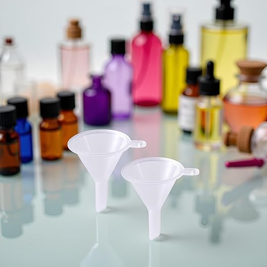 2 Pcs Mini Clear Plastic Funnel for Bottling Cosmetics, Liquids, and Oil Filling, Small Funnel for Easy Transfer of Essential Oils and Perfumes Specialty Tools