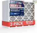 BNX TruFilter 16x20x4 (15.5’’ x 19.5’’ x 3.63‘’ Slim Fit) MERV 13 Air Filter (2-Pack) - MADE IN USA - Air Conditioner HVAC AC Furnace Filters Health, Allergies, Mold, Bacteria, Smoke, MPR 1900 FPR 10
