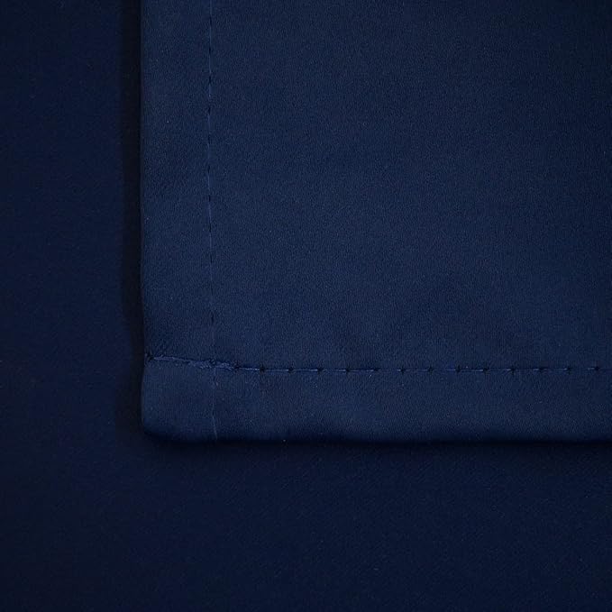 Pickluc Rod Pocket Tier Curtain - Half Blackout Curtain for Kitchen, Bathroom, Cabinet, Basement, 42 Inches Wide and 24 Inches Long, Navy, 2 Panels