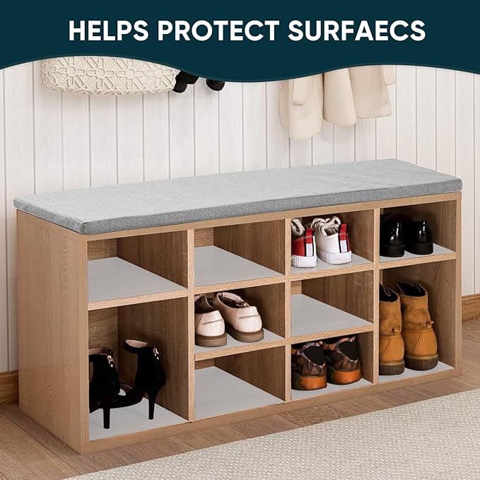Shelf Liners for Kitchen Cabinets Non-Adhesive & Washable,Non Slip Cabinet Liners for Shelves Waterproof & Oil Proof,Clear Plastic Drawer Liner,Easy to Cut & Food-Grade EVA 20'' x 20' x 2 Rolls CT-202