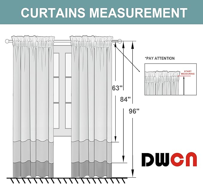 DWCN Blackout Curtains Room Darkening Thermal Insulated Bedroom Curtains Window Curtain Panels, 52 x 84 inches Long, Set of 2 Turquoise Rod Pocket Drapes