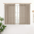 YoungsTex Short Linen Curtains 40 Inch Length for Cafe Window, Small Drapes Light Filtering with Back Tab for Bathroom Kitchen Window, 2 Panels, 40 X 40 Inch