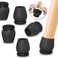 Ezprotekt 24 Pcs Black Chair Leg Floor Protectors for Hardwood Floors, Felt Furniture Pads Caps Covers, Bar Stool Floor Protectors Cups for Dining Table Desk Chair (Fit 0.83 "- 1.02", 21-26mm)