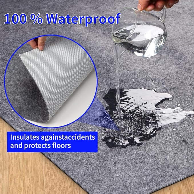 100% Waterproof Non-Slip Rug Pad 10x14 ft for Large Area Rugs Durable Felt Floor Protection pad for All Floors, Suitable for Cutting. Rug Pads Keep Rugs in Place and Provide Cushioning