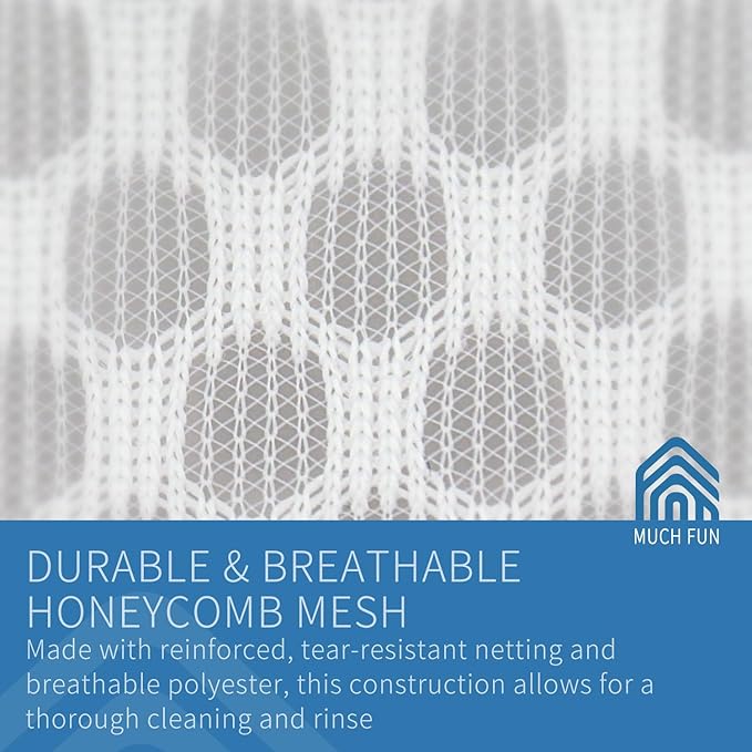 Muchfun 3Pcs Bra Wash Bags, Honeycomb Mesh Laundry Bags for Delicates, Lingerie, Intimates and Underwear 8 x 8 x 8 Inches