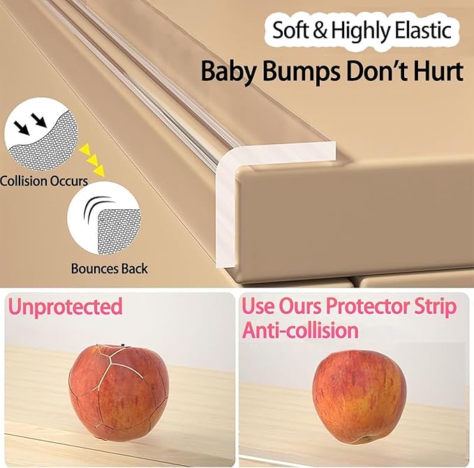 Clear Soft Corner Protectors for Furniture Strip,0.8in x13FT,2 RollSharp Edge & Table Bumper,Window Edge,Wall Protector, Soft Corner Guards Safe for Proof,Table Corner Protectors in Family