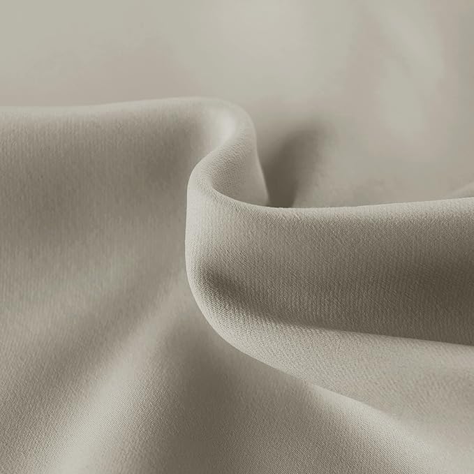 DWCN French Door Curtains – Rod Pocket Thermal Blackout Curtain for Doors with Glass Window, Kitchen and Patio Doors for Privacy, 54 X 72 Inches Long, 1 Curtain Panel with Tieback, Taupe