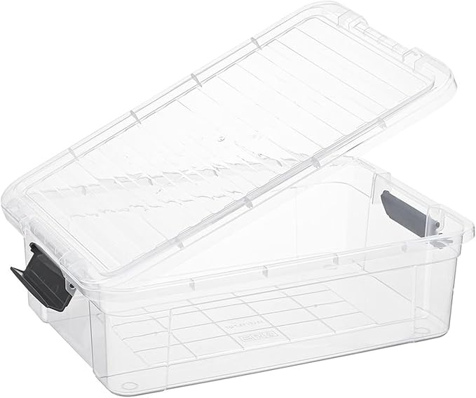 Superio Clear Storage Boxes with Lids, Plastic Container Bins for Organizing, Stackable Crates, BPA Free, Non Toxic, Odor Free, Organizers for Home, Office, School, and Dorm(13.7 Qt, 2 Pack)