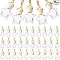 BBTO 50 Pcs Hanging Car Air Freshener Car Diffuser Bottles Empty Glass Perfume Bottle Freshener Diffuser Bottle Pendant for Essential Oil Fragrance Aromatherapy Bottle Ornament(Star)