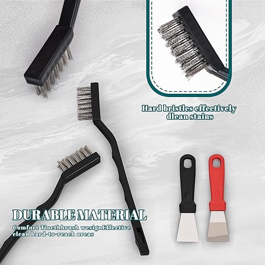 48 Pcs Mini Stainless Steel Wire Brush Set, Wire Scratch Brush with Curved Handle, Cleaning Weld Slag and Rust