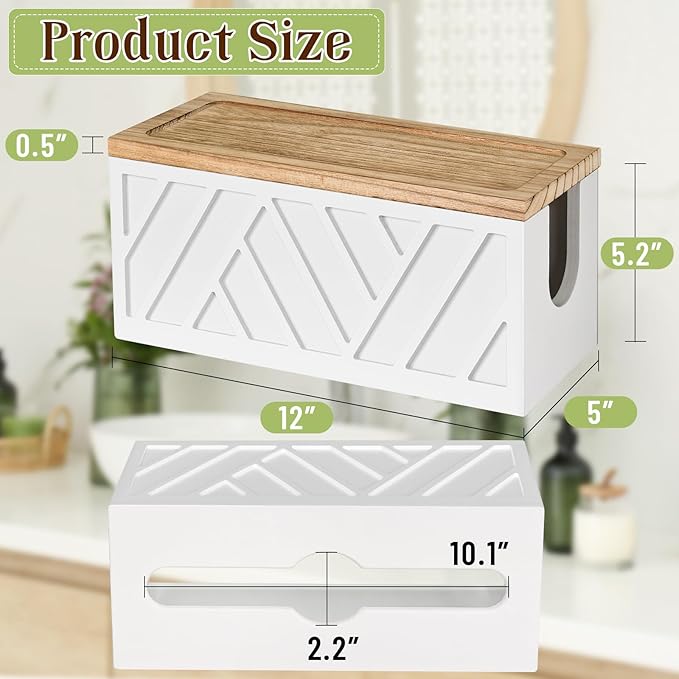 Paper Towel Dispenser Wall Mount, Paper Towel Holder Wall Mounted with Lid, Solid Wood Commercial C-Fold, Z-Fold, Trifold Hand Paper Towel Holder Dispenser Hand Towel Holder for Bathroom Kitchen Decor