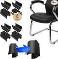 Rectangle U Shaped Chair Leg Tips Cap with Felt Pads,Furniture Feet Protectors Slide Smoothly Glides,Protect Hardwood Floor No Scratches No Noise,Fit 19mm(3/4inch) Diameter Tubular Legs (Black 8PCS)
