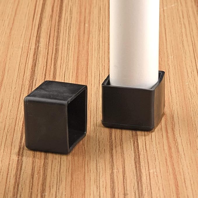 10 Pcs Black Square Anti-Slip Rubber Leg Tips Chair Leg Caps Furniture Floor Protectors Chair Table Bar Stool Leg Covers Furniture Leg Cube Feet 2.36 Inch x 2.36 Inch (60 x 60mm)