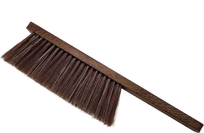 Hand Broom Brush, Dust Brush for Cleaning, Wood Block Hand Brush, Soft Bristle Cleaning Brush for Car Bed Furniture Clothes Garden Couch Draft (Straight Shank)