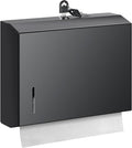 Wall Mounte Commercial Paper Towel Dispensers, 10.4" L x 3.3" D x 8.3" H, Stainless Steel C-Fold Multifold Hand Paper Tissue Holder with Lock