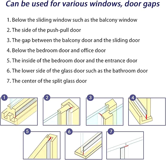 TAROSE Weather Stripping, 33 Feet, Transparent, 45MM, Silicone, Door Seal, Window Seal