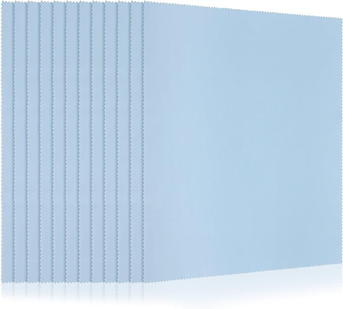 Frienda 12 Pack Large Microfiber Glass Cleaning Cloths 12 x 12 Inch Oversized Eyeglass Sunglasses Cleaning Cloths for Electronics Glasses Screens and Lenses(Blue)