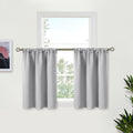 BGment Light Grey Blackout Curtains 30 Inches Long for Kitchen Cafe Window - Half Window Drapes with Rod Pocket Small Curtain Privacy for Rv Camper Bathroom, 2 Panels, 34 x 30 Inch
