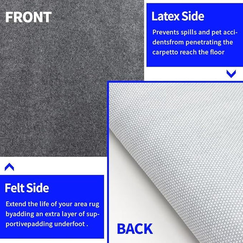 100% Waterproof Non-Slip Rug Pad 2x3 for Large Area Rugs Durable Felt Floor Protection pad for All Floors, Suitable for Cutting. Rug Pads Keep Rugs in Place and Provide Cushioning