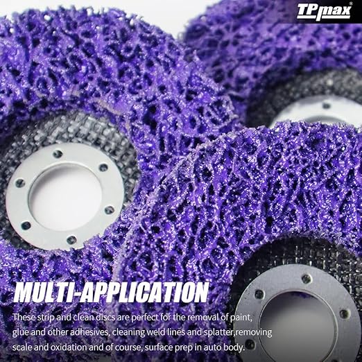 5" x7/8'' Stripping Discs Rust Remover Wheel Remove Paint and Oxidation Poly Strip Wheel Disc Abrasive Angle Grinding Wheel - 10 Pack(Purple)