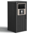 22 Gallon Outdoor Trash Can Waterproof Resin Patio Garbage Can for Outdoor Trash Bin for Patio, Garden,Black