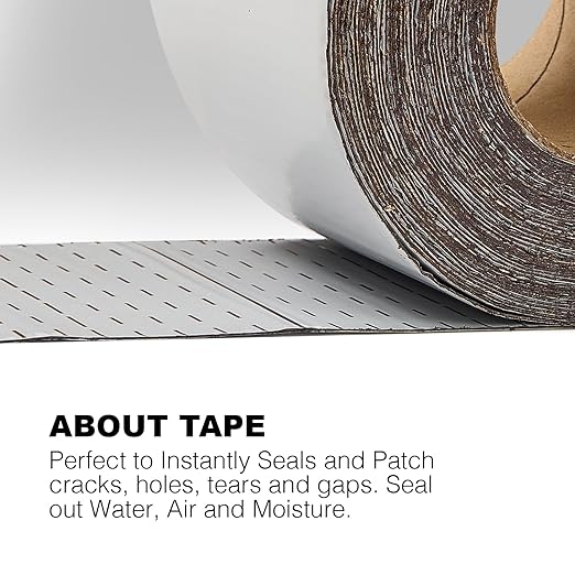 White RV Roof Sealant Tape, 8" x 10' Waterproof Repair Seal Tape – Extra Thick, UV-Resistant, Weatherproof Patch for Permanent Leak Sealing on RVs, Trailers, and Mobile Homes