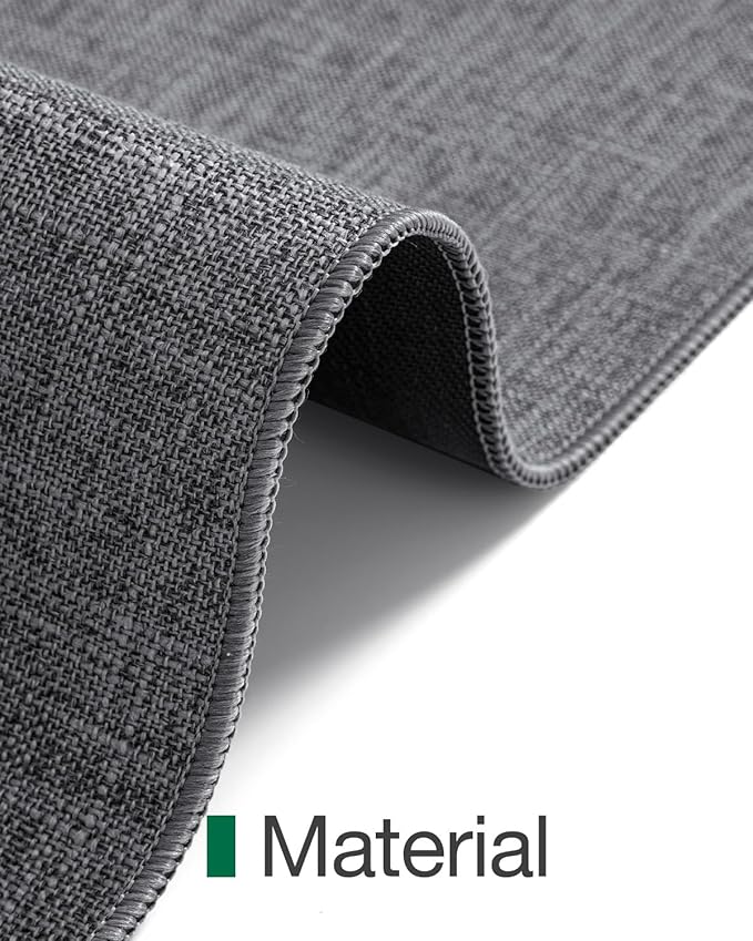 LUMI Indoor Door Mat 17"x30", Ultra Thin Low Profile Non-Slip Doormat for Home Entrance, Absorbent & Stain-Resistant Welcome Mats, Washable Entryway Mat for Front Door, Patio, Porch, Grey