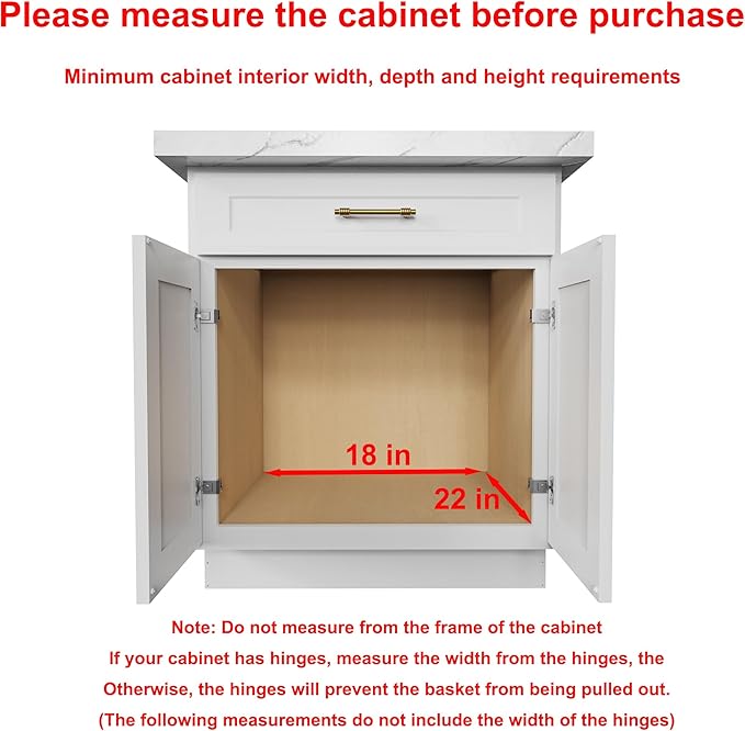 Pull Out Cabinet Organizer,Heavy-Duty Slide Out Shelf, Wood And Wire Basket, Pull Out Drawer for for Kitchen Under Sink Space, Pantry, Bathroom (17 * 21 WM)