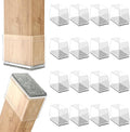 Rectangle Chair Leg Protectors for Hardwood Floors,16 PCS Silicone Covers to Protect Wood Tile Floors Felt Pads Furniture Leg Caps Reduce Noise. Easy to Move.(Clear,0.75 x 1.25 Inch,Rectangular)
