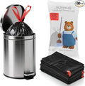 XUXRUS 2.6-3 Gallon Black Bathroom Drawstring Trash Bags - 60 Count Folded Small Garbage Bags, Tear-Resistant & Leak-Proof, Odor Control Liners for Bathroom, Kitchen, Office – Heavy Duty Trash Bags