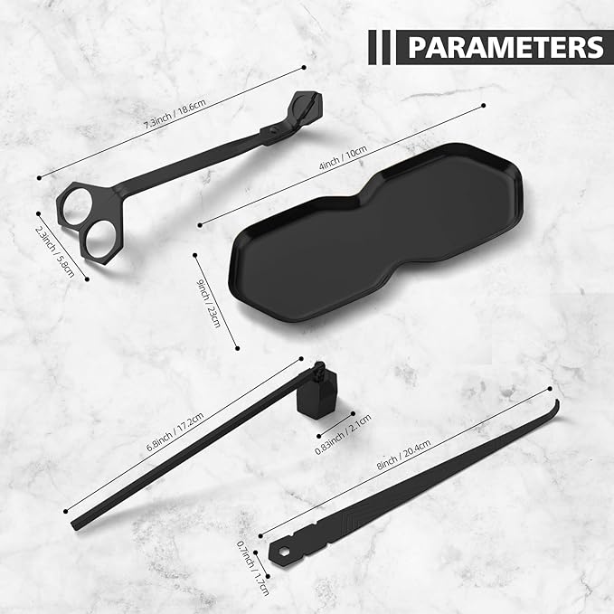PATOISE 4 in 1 Candle Accessory Set, Wick Trimmer, Candle Snuffer, Wick Scoop,Storage Tray,Perfect for Candle Lovers (Black)