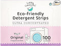 LAZY COCONUTS Eco Friendly, Plant Powered Laundry Detergent Strips - 100 Loads - Fragrance Free, Unscented, Ultra Concentrated, Earth Friendly No Plastic - Light, Perfect For Home, Travel, Camping