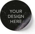 100 Custom Vinyl Stickers - Upload Your own Image, Text, Design, Logo - Personalized Logo Labels for Handmade, Packaging, Bottle, Jars, Candle, Brand Stickers (Black Marble, 4x4)