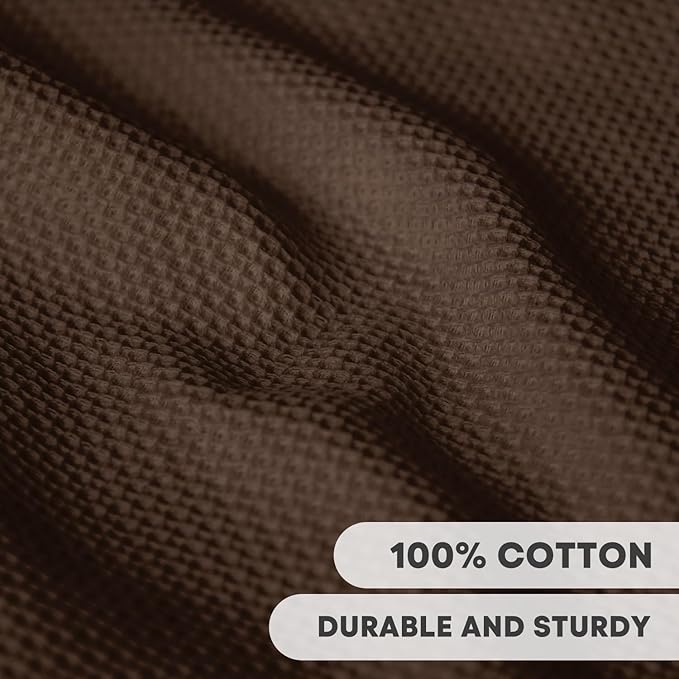 Artoid Mode 100% Cotton Dark Coffee Waffle Weave Kitchen Dish Cloths, 13x28 Inch Ultra Soft Absorbent Quick Drying Kitchen Dish Towels Set of 4