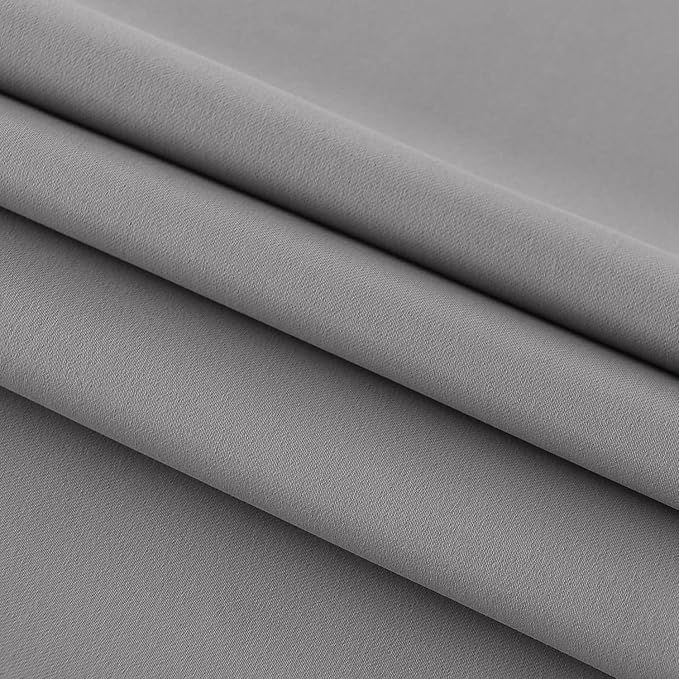 DWCN French Door Curtains – Rod Pocket Thermal Blackout Curtain for Doors with Glass Window, Kitchen and Patio Doors for Privacy, 25 X 72 Inches Long, 1 Curtain Panel with Tieback, Grey